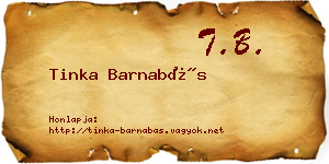 Tinka Barnabás névjegykártya